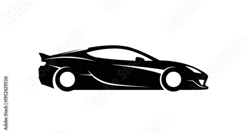 Black sports car side view.