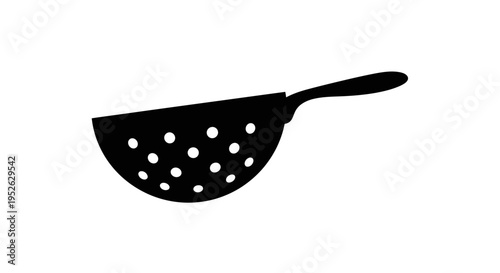 Black Slotted Spoon Kitchen Utensil.