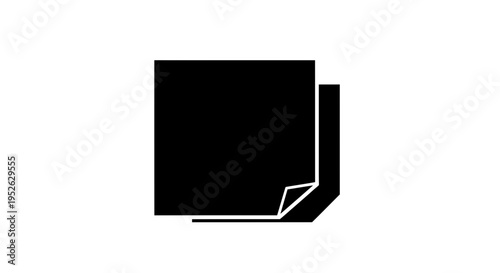 Black square icon with corner fold.