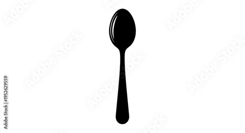 Black spoon on white background.