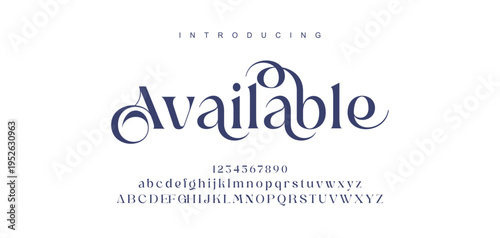 Elegant ligature alphabet letters font logo. Typography luxury classic lettering serif fonts decorative wedding vintage retro logos, design for fashion,beauty shop and brand . vector illustration