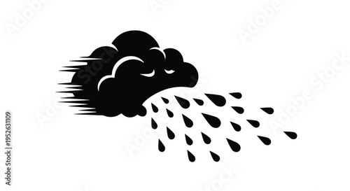 Raincloud icon depicts a dark storm moving quickly across the night sky.