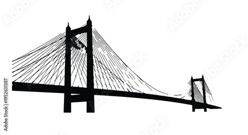 Bridge structure spans across the horizon with a sleek architectural silhouette.