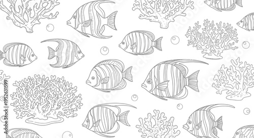 School of Tropical Fish Swimming Together.