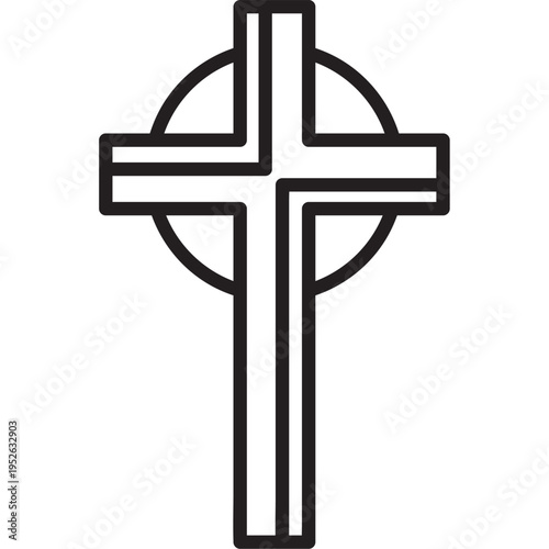 Simple Wooden Christian Cross Icon Design
