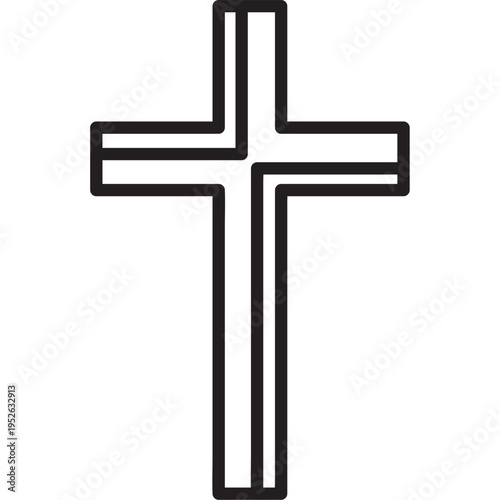 Simple Wooden Christian Cross Icon Design