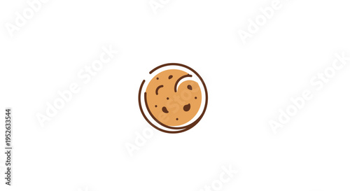 Chocolate Chip Cookie on Plate.