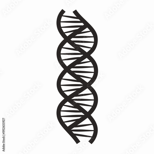 Stylized DNA double helix symbol. Genetic code and biology science icon for research, medicine, and biotechnology concepts.
