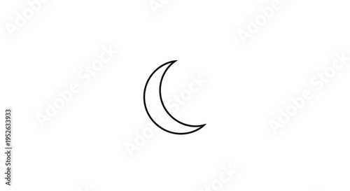 Crescent Moon Lunar Phase Symbol.