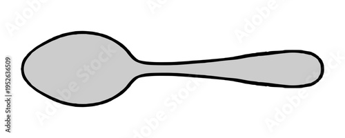 Classic Silver Spoon Vector Illustration with Clean Outlines for Kitchen and Dining Room Decor.