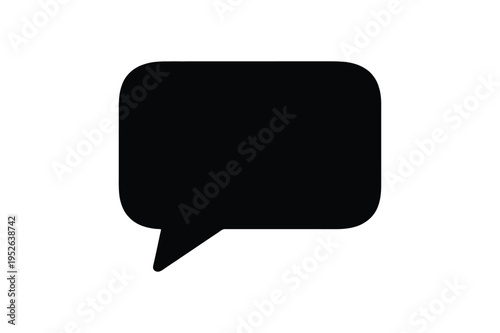 Comment Icon Silhouette – Speech Bubble Message Vector Symbol