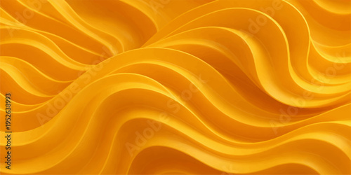Abstract orange background with flowing golden silk waves and a soft satin fabric texture featuring a curved motion design