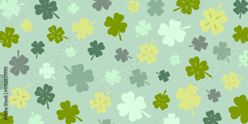 Clover leaf background. A symbol of good luck, well-being, and prosperity. Vector background design.