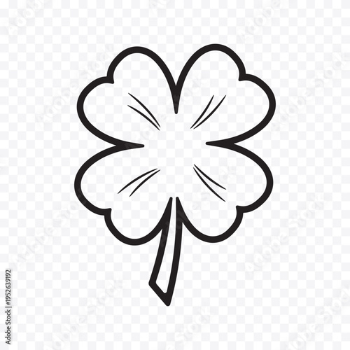 Four-leaf clover, outline of the symbolic silhouette of the plant.