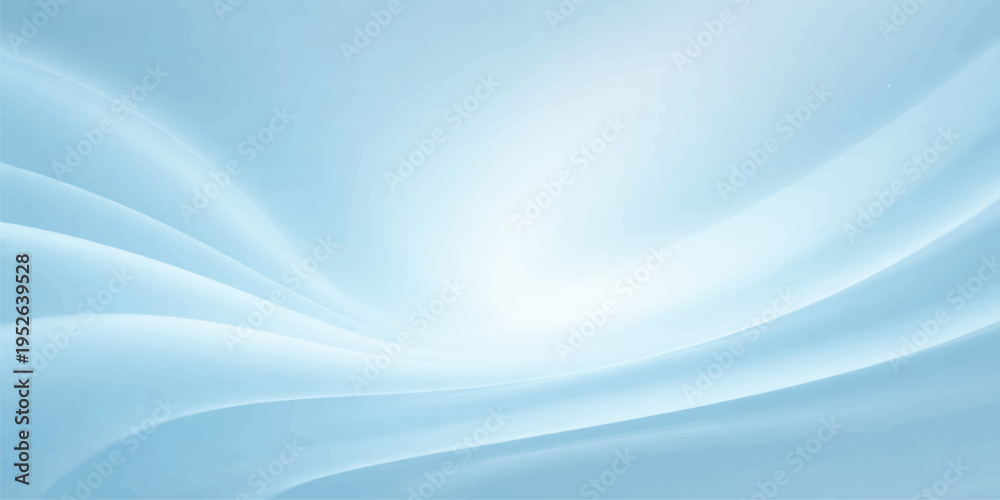 Obraz premium Abstract blue background with soft flowing waves creates a smooth silk texture and motion pattern in this light water design illustration