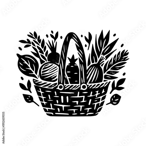 Harvest basket illustration