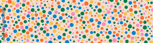 Colorful polka dot vector pattern. Abstract confetti background