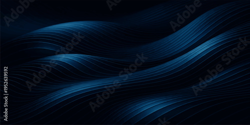 A soft blue digital wallpaper design featuring flowing waves and futuristic fractal lines creates an abstract motion background with a wavy energy pattern