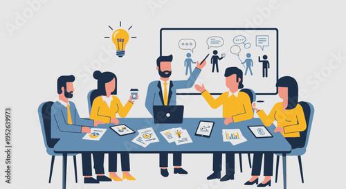 Corporate Innovation Session Flat Minimal Vector Illustration