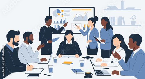 Business Analytics Planning Workshop Session Flat Minimal Vector Illustration