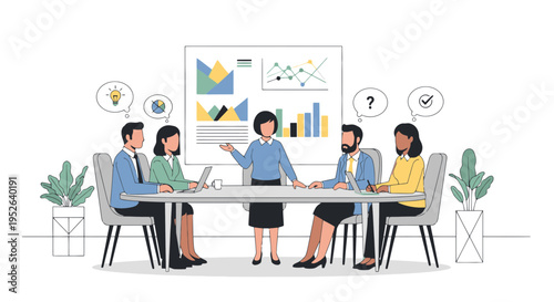 Flat Minimal Style Business Decision Discussion Session Illustration