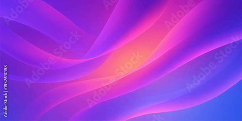 An elegant abstract background features flowing purple and pink waves with a smooth silk texture and soft light curves for a modern vector wallpaper design