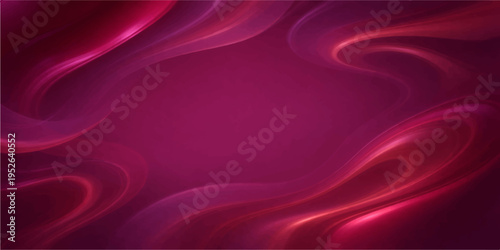 A flowing abstract background of smooth silk waves features a luxury purple and red design with soft satin textures and a light velvet curve for a premium textile wallpaper backdrop