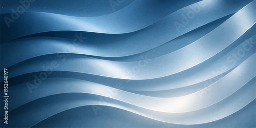 Abstract blue wave background featuring a smooth silk texture and futuristic digital motion with soft curves and light patterns for a decorative vector art wallpaper design