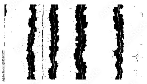 Vertical jagged stripes with torn edges in distressed grunge style