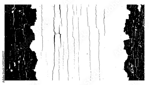 Distressed borders with vertical cracks and grunge texture
