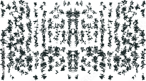 Texture in the form of symmetrical noise or dirty, torn spots.