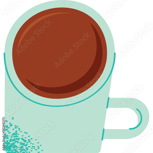 Minimal Flat Black Coffee Cup Illustration