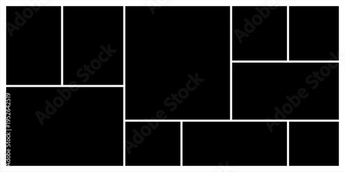 Mosaic collage pictures collection. Collage mood board grid template. Set of presentation backgrounds. Photo layout. Album Gallery banner vector illustration.eps,10