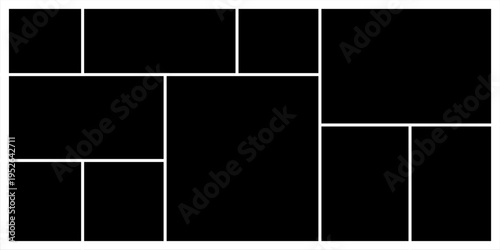 Mosaic collage pictures collection. Collage mood board grid template. Set of presentation backgrounds. Photo layout. Album Gallery banner vector illustration.eps,10