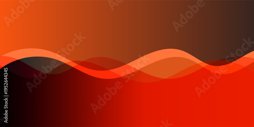 Deep Orange and Dark Red Abstract Background with Dynamic Fluid Wave Lines.