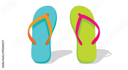 Vector illustration of colorful flip flops