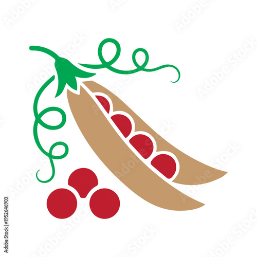 Pea Pod and Peas Icon