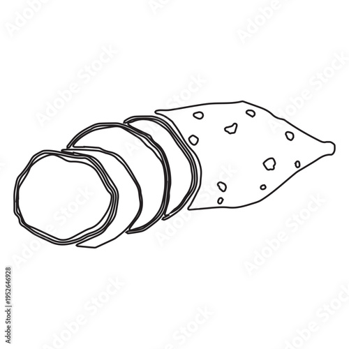 Sliced Sweet Potato Outline