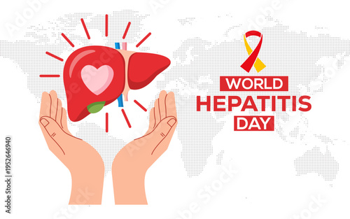 World Hepatitis Day Awareness Liver Health Medical Campaign Poster Vector