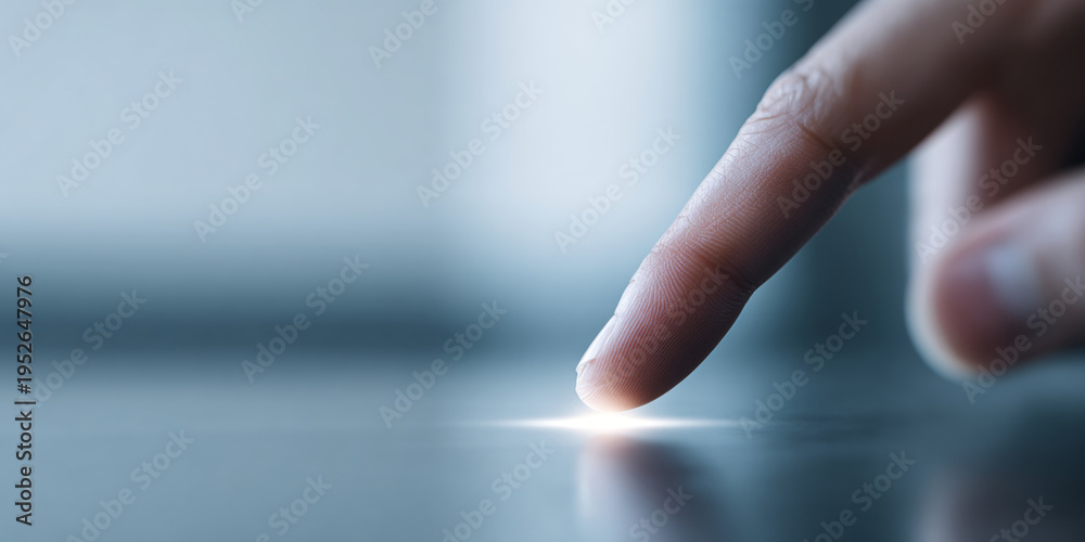 Obraz premium Finger Touching Digital Surface Light