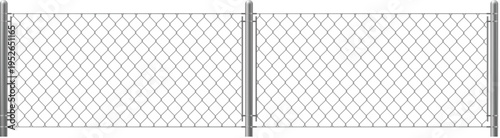 Metal wire mesh fence for private property and construction vector