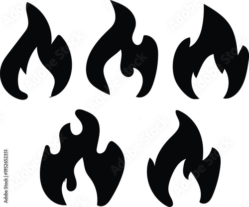 Stylized black flames arranged in a repeating graphic pattern