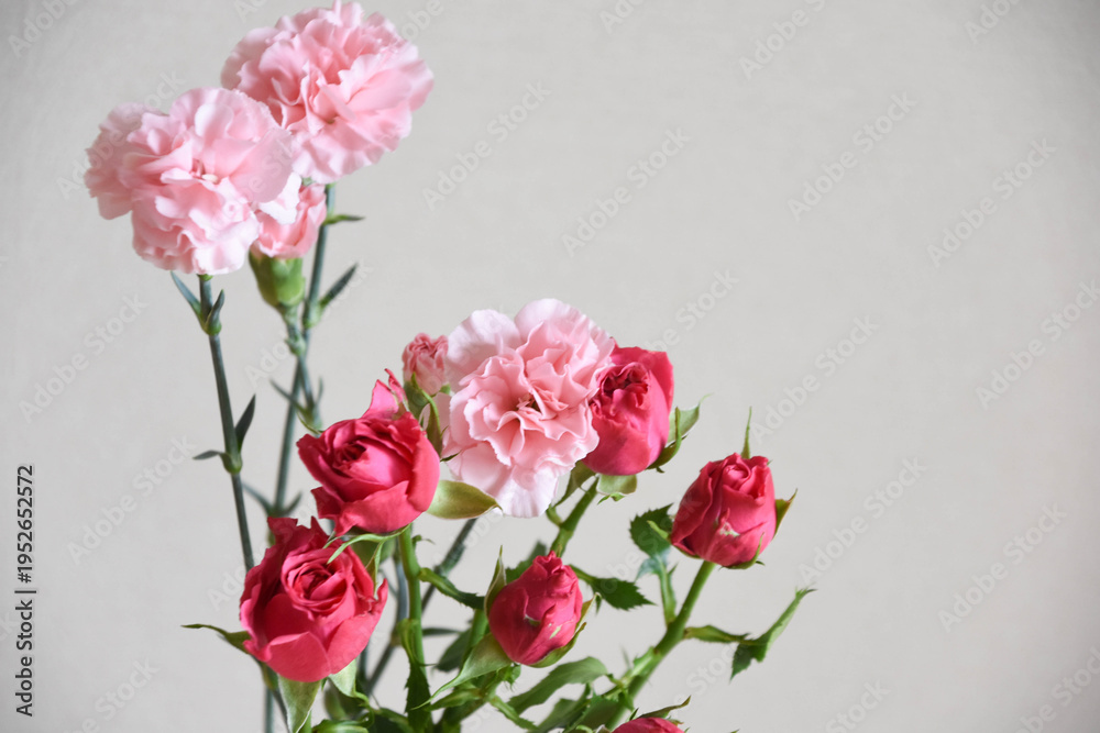 Fototapeta premium 薔薇とカーネーション