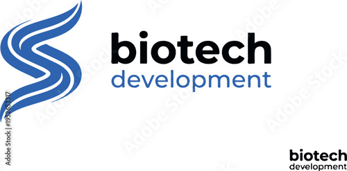 The Biotech Development logo is prominently displayed on a white background with a blue and black color scheme