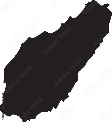 Black silhouette map of Staten Island New York City USA isolated on white background vector illustration for geography and travel concepts