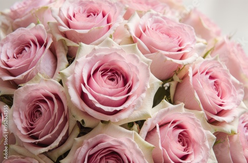 Close-up of delicate pink roses in full bloom with soft petals