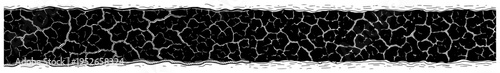 Horizontal strip of cracked dry earth texture in high contrast style