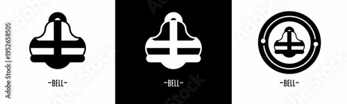 Bell logo set. Collection of black and white logos. Stock vector.