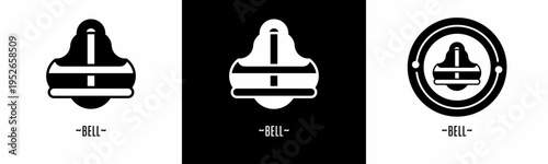 Bell logo set. Collection of black and white logos. Stock vector.