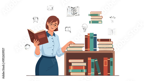 The world of Knowledge: A bookworm immersed in a literary embrace, surrounded by an extensive collection of knowledge books, each spine whispering tales of adventure, wisdom, and discovery.